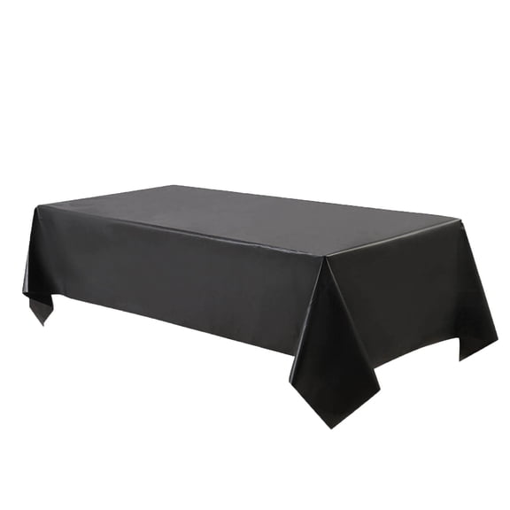 1 Pack Black Tablecloth â Disposable Rectangle Table Cover 53 x 107 Inch for Birthday, Wedding, Banquet, Picnic, Holiday Party, and Outdoor Event Decorations