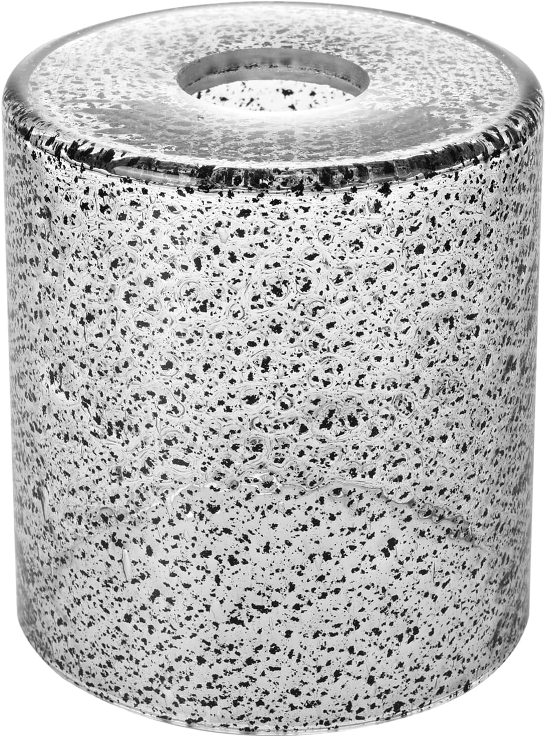 1 Pack Black Seeded Glass Lampshade, Cylinder Black Seeded Glass Lamp Shade with 1-5/8" Fitter, 4.72" Lampshade Replacement for Table Lamps, Wall Sconces