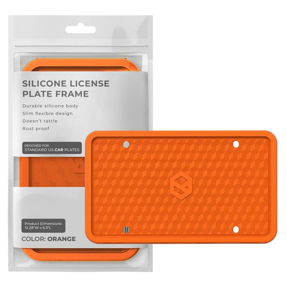 1-Pack Black Silicone License Plate Frame, Rust, Rattle & Weather Resistant Plate Holder Suitable for Front or Rear Car Plates