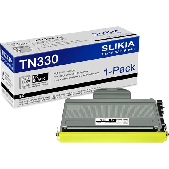 1-Pack Black TN330 Toner Cartridge: Compatible TN330 TN-330 Replacement for Brother DCP-7030 7040 7045N HL-2120 2125 2140 2150N 2170W MFC-7040 7320 7340 7345DN 7440N 7840W Printer