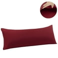 thumbnail image 1 of 1 Pack Body Pillow Cover Silky-Soft Microfiber Pillowcase No Zipper Queen Burgundy, 1 of 8