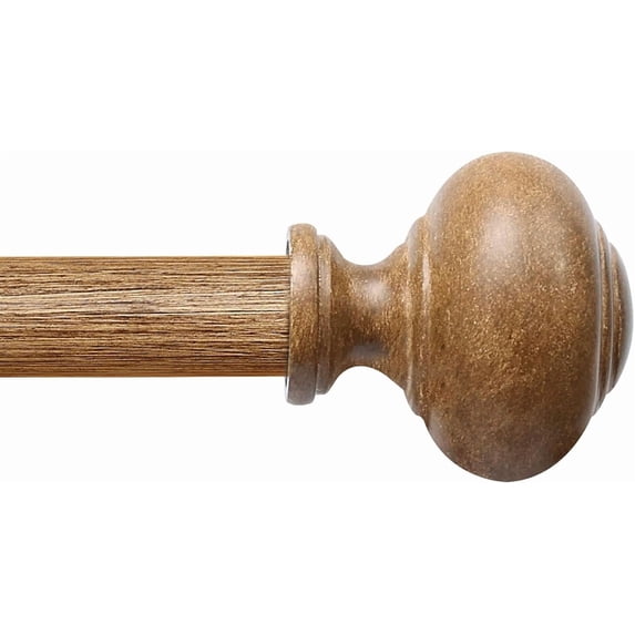1 Pack Boho Rustic Adjustable Wood Curtain Rod 32-144 Inch, Wood | Wood ...