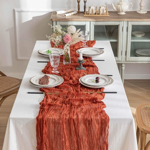 1 Pack Boho Table Runner, Spring Fall Seasonal Decor for Home Table Cloth Tea Wedding Birthday Party Bridal Halloween Thanksgiving Home Decorations (35 x 70 Inches)