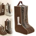 thumbnail image 1 of 1 Pack Boot Storage Bag Organizer, Dustproof Boot Bags for Cowboy Boots, Portable Travel Shoe Protector Bags, Tall Boot Covers Storage Organizer for Packing, Shoe Bags for Storage, Brown Tall, 1 of 9