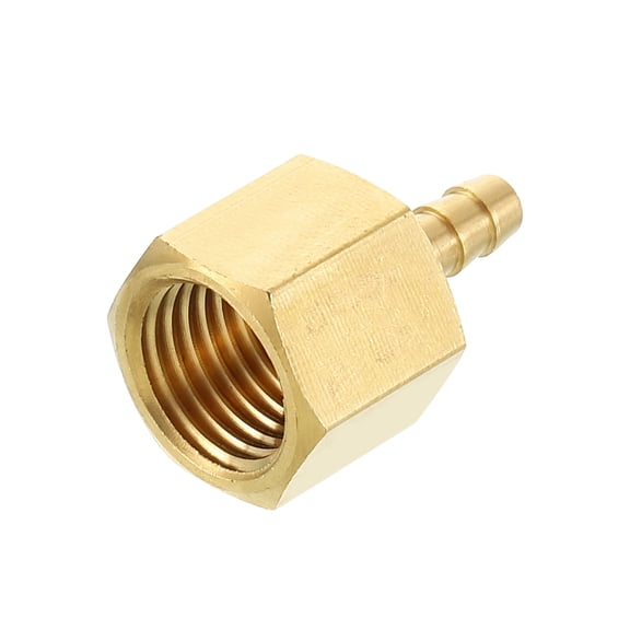 1 Pack Brass Hose Barb to NPT Male Adapter, 1/8" Barb x NA NPT Female for Automotive, Fluid Transfer, Gardening, Water Treatment