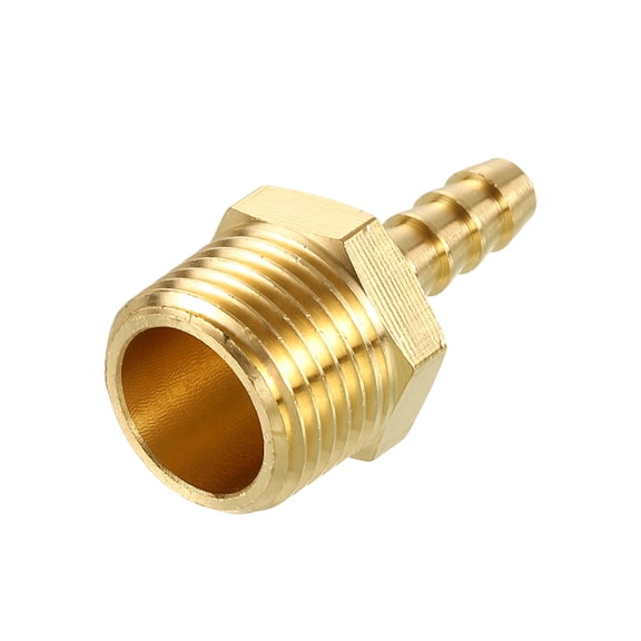 1 Pack Brass Hose Barb to NPT Male Adapter, 3/8" Barb x 3/4" G Male for Automotive, Fluid Transfer, Gardening, Water Treatment