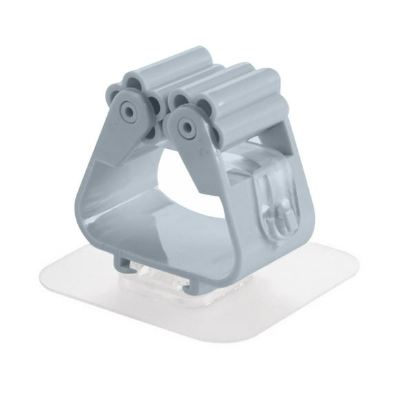 1 Pack Broom Holder Wall Mount Mop Grippers No Drilling Self Adhesive Anti-Slip Mop Handle Hanger Dustpan and Broom Organizer-Gray