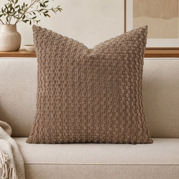 1 Pack Bubble Textured Throw Pillow 45×45cm, Solid Color Soft Plush Square Decorative Cushion with Pillow Insert, Modern Minimalist Textured Sofa Bed Decor Pillow for Living Room Bedroom Home Decor