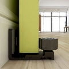 1 Pack CCJH Sliding Barn Door Floor Guide Bottom Adjustable Wall Mount Flush Sawtooth Design Black