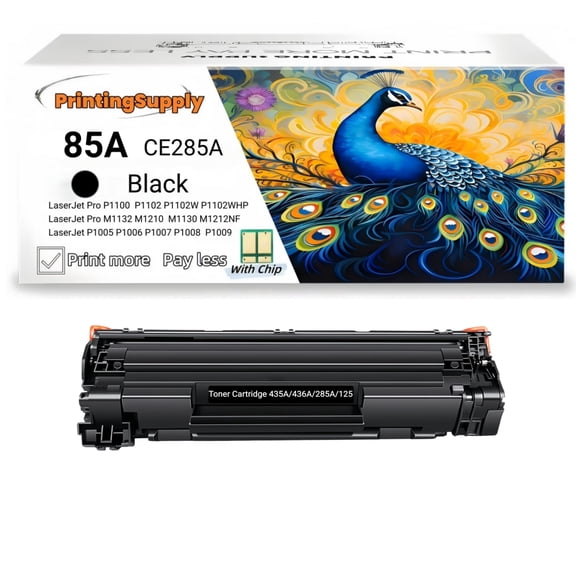 1-Pack CE285A 85A Black Toner Cartridge For 85A CE285A Compatible with LaserJet Pro 1130 1132 1134 1136 1137 1138 1139 1210 1212f 1212nf 1213nf 1214nfh 1216nfh 1217nfw 219nf Series