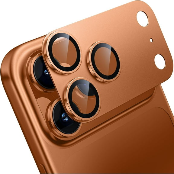 1 Pack Camera Lens Protector Compatible with iPhone 17 Pro Max,Metal Aluminum Alloy Tempered Glass Camera Protector,Case Friendly