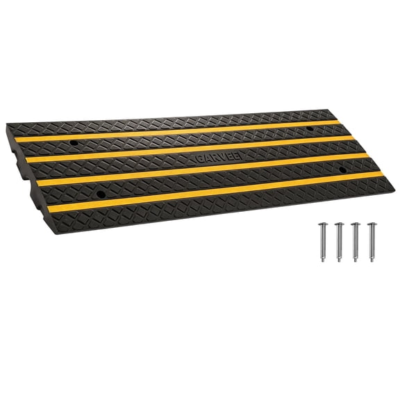 1 Pack Car Driveway Rubber Curb Ramp, 33000 LBS 48" Heavy Duty Low Profile Slope Ramps with Reflective Safety Strips for Vehicles, RVs, and Wheelchairs