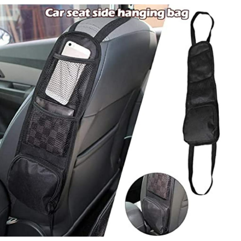 1-Pack Car Seat Side Back Storage Organizer - Multi-Pocket Mesh Hanging Bag  for Efficient In-Car Organization, Perfect for Phones, Drinks, and More in