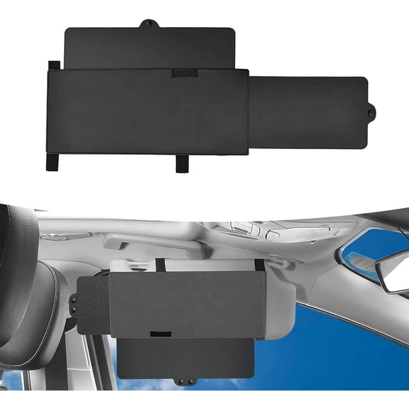 1 Pack Car Sun Visor Extender, 12.20In x 5.90In Multifunctional Retractable Waterproof Light Blocker, Universal Durable Automotive Windshield Sunshade Accessories for Truck SUV Car (Black)