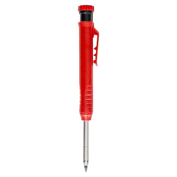 1 Pack Carpenter Pencils,Construction Pencils with Built-In Sharpener,Long Nib Deep Hole Pencil Marker,Heavy Duty Woodworking Pencil for Architect,Woodworking Tools,Carpenter Tools,Red,5.9 Inch