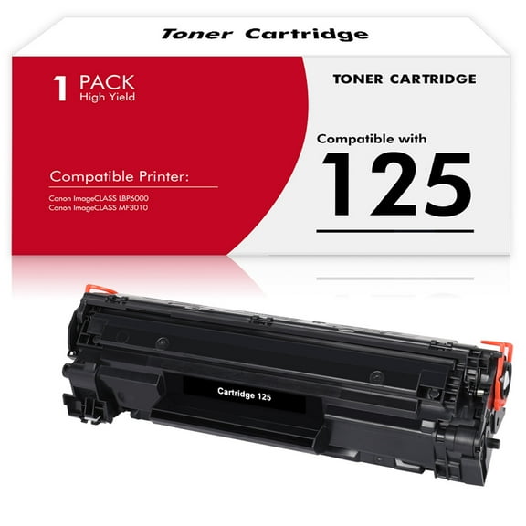 1-Pack Cartridge 125 Black Toner|Compatible for Canon 125 Toner Cartridge CRG125 used for Canon Imageclass LBP6000 MF3010 Printer Ink