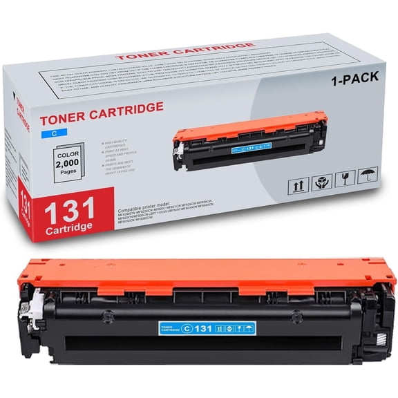 1-Pack Cartridge 131 Cyan Toner Cartridge Compatible Cartridge 131 Replacement for Canon MF8280Cw MF8230Cn MF620C MF621Cn MF624Cw MF628Cw MF623Cn LBP7110Cw LBP5050 Printer