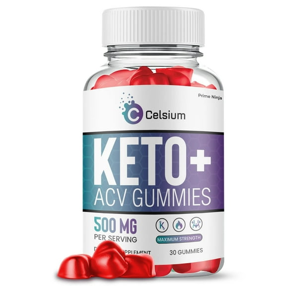 (1 Pack) Celsium Keto ACV Gummies, Apple Cider Vinegar, Max Strength, 1 Month Supply Dietary Supplement, Made in USA