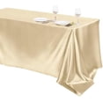 thumbnail image 1 of 1 Pack Champagne Satin Tablecloth 102 x 58 Inch Overlay Satin Table Cover Rectangle Bright Silk Tablecloth Smooth Fabric Table Decoration for Wedding Banquet Party Events, 1 of 7