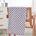 thumbnail image 1 of 1 Pack Checkered Bath Towel Set, Soft Decorative Towels for Bathroom Spa Beach, Large Shower Towels (Purple), 1 of 7
