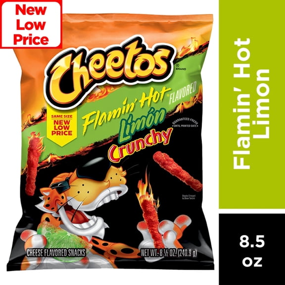 Cheetos Crunchy Hot Limon Chips 8.5 oz - Pack of 1