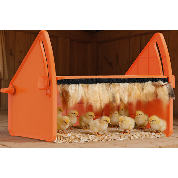 1-Pack Chick Brooder Heating Plate, 3-Level Adjustable Temperature, Enclosed House Design, Height Adjustable, Orange, L