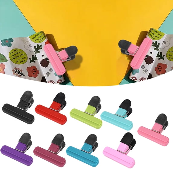 1 Pack Chip Bag Chips Food Clips with Heavy Duty Tight Seal Grip Plastic Bags Clips for Food Storage Assorted Colors Food Bag Clips Snack Clips Small Sizes Kitchen Clip for Coffee Snacks