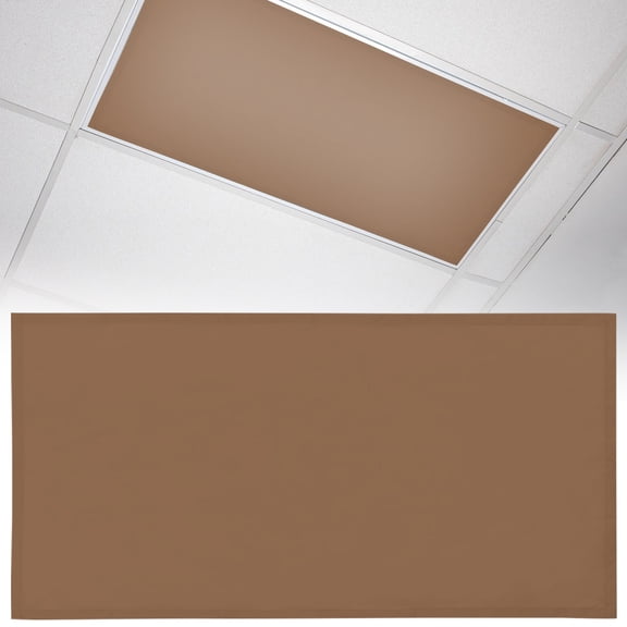 1 Pack Chocolate Brown Fluorescent Light Covers for Ceiling Lights Brown Solid Background Autumnal Rustic Country Magnetic Ceiling Light Covers Overhead Light Filters for Office Classroom Home