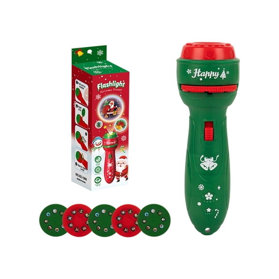 (1-Pack) Christmas Projector Flashlight Toy - Holiday Light Projector, Creates Magical Patterns on Wall/Ceilings