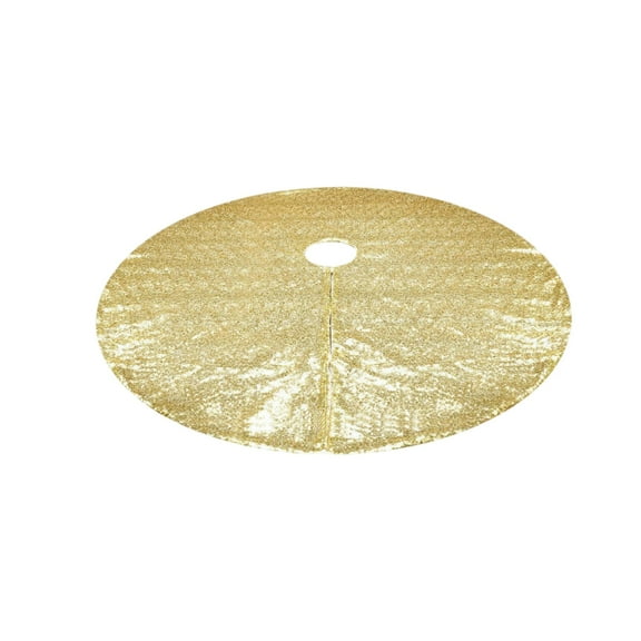 1 Pack Christmas Tree Skirt 47.2 Inches Round Sequence Tree Skirts Sparkle Tree Mats Champagne Gold Christmas Tree Skirt For Christmas Tree Decorations