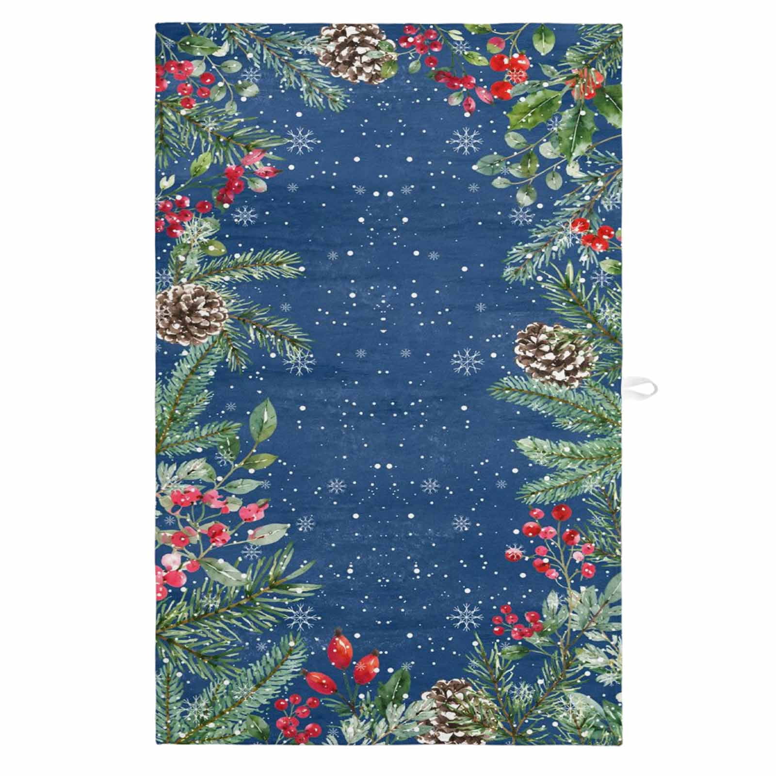 Winter Main Course 1 Pack Christmas Winter Kitchen Towels Rustic Holly Leaves Berries Pine ...