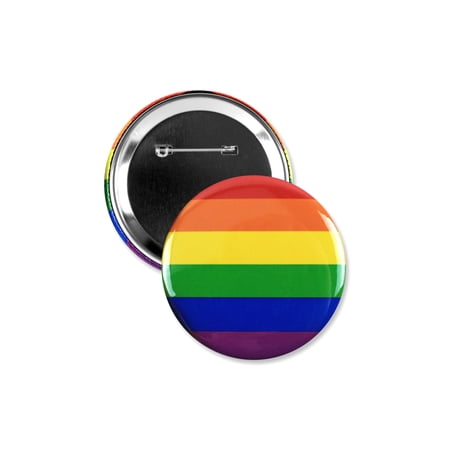 1 Pack - Classic Rainbow LGBTQ+ Pride Flag Pinback Button - 3 Inch