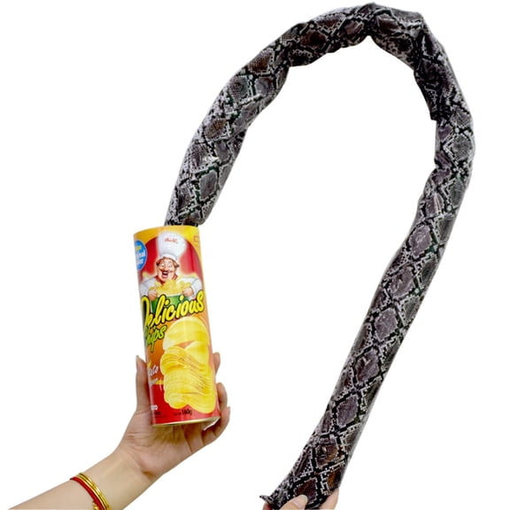 1 Pack Classic Snake in a Can Prank Prop, Potato Chip Style Spring Loaded Gag Gift for April Fools Day Halloween Party Joke Tricks
