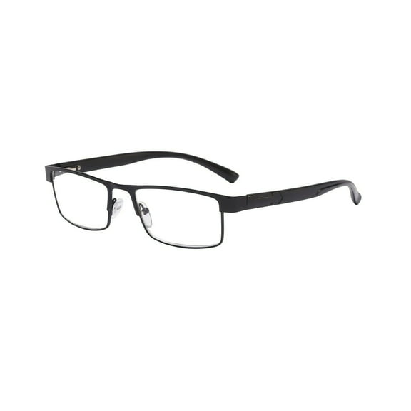 1 Pack Classic Style Rectangular Metal Frame Reading Glasses Spring Hinge Readers for Men Women +1.00