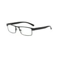 thumbnail image 1 of 1 Pack Classic Style Rectangular Metal Frame Reading Glasses Spring Hinge Readers for Men Women +3.00, 1 of 6
