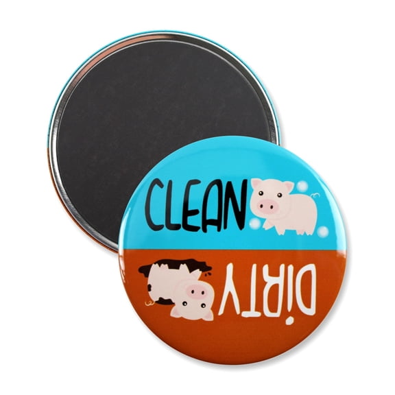 1 Pack - Clean / Dirty Dishwasher Cute Piggy Organized Kitchen Houseware Magnet - 3 Inch