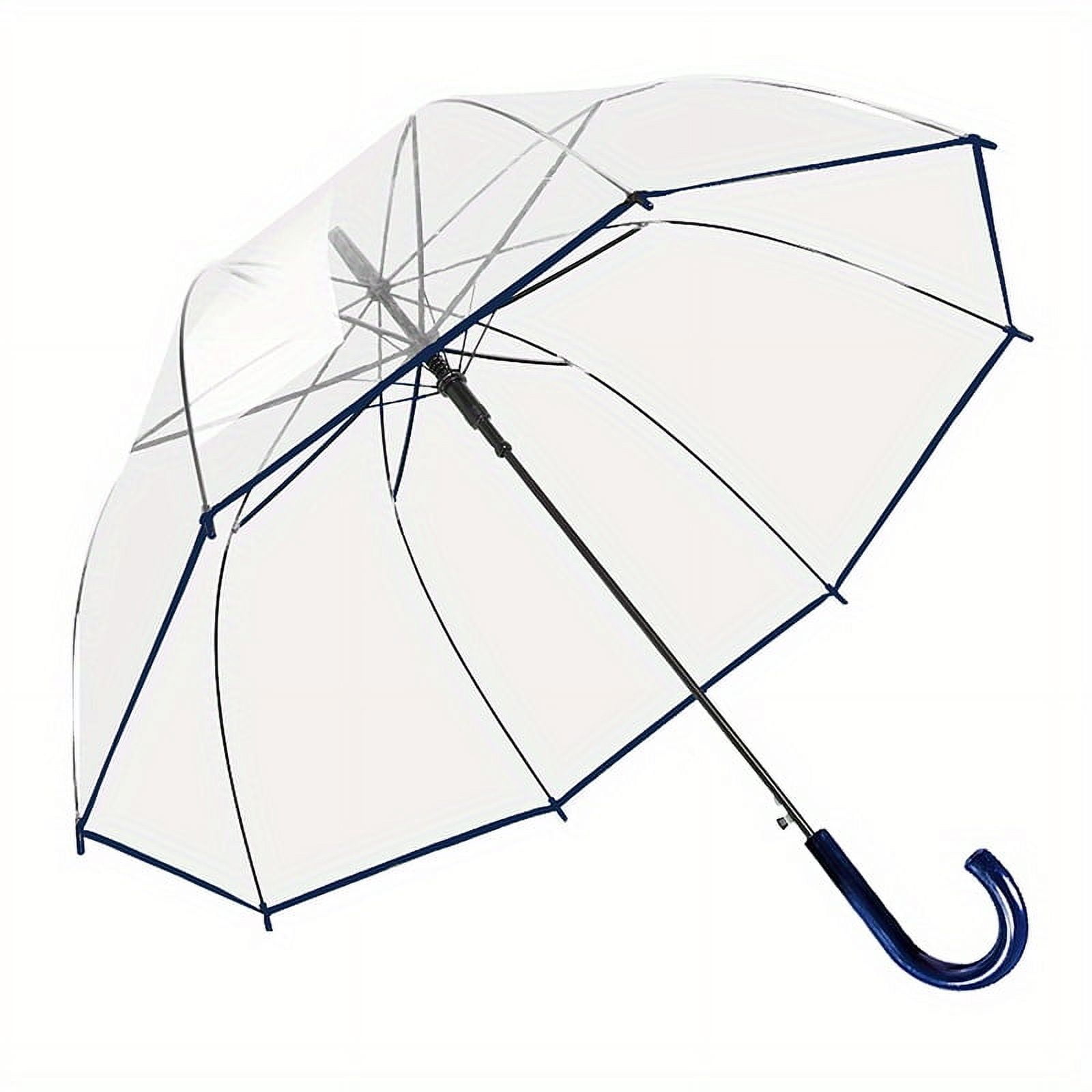 1 Pack Clear Dome Bubble Umbrella - See-Through, Rain & Windproof, Automatic Open, 47-Inch Wide Canopy - Perfect for Weddings, Prom, Graduation, Outdoor Events, Men, Women, All Ages