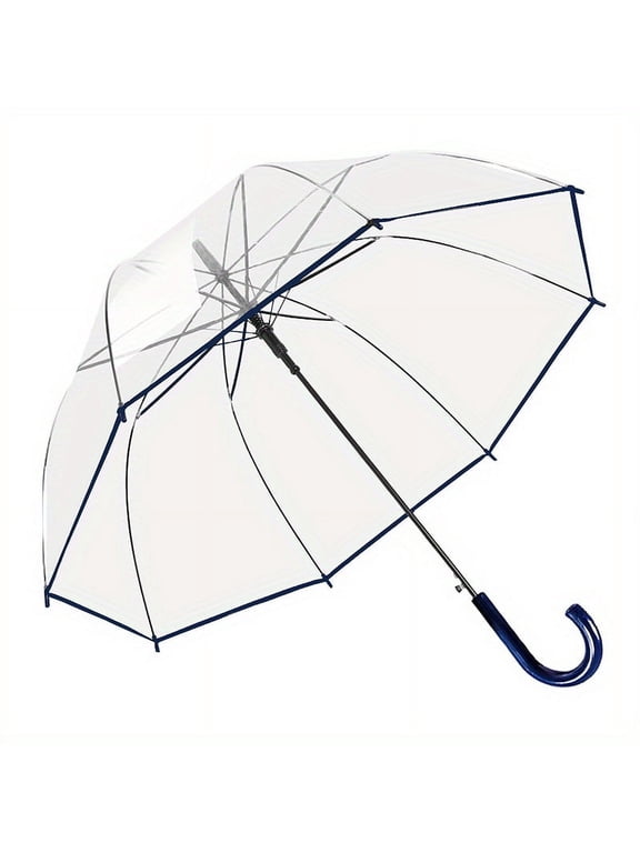 1 Pack Clear Dome Bubble Umbrella - See-Through, Rain & Windproof, Automatic Open, 47-Inch Wide Canopy - Perfect for Weddings, Prom, Graduation, Outdoor Events, Men, Women, All Ages