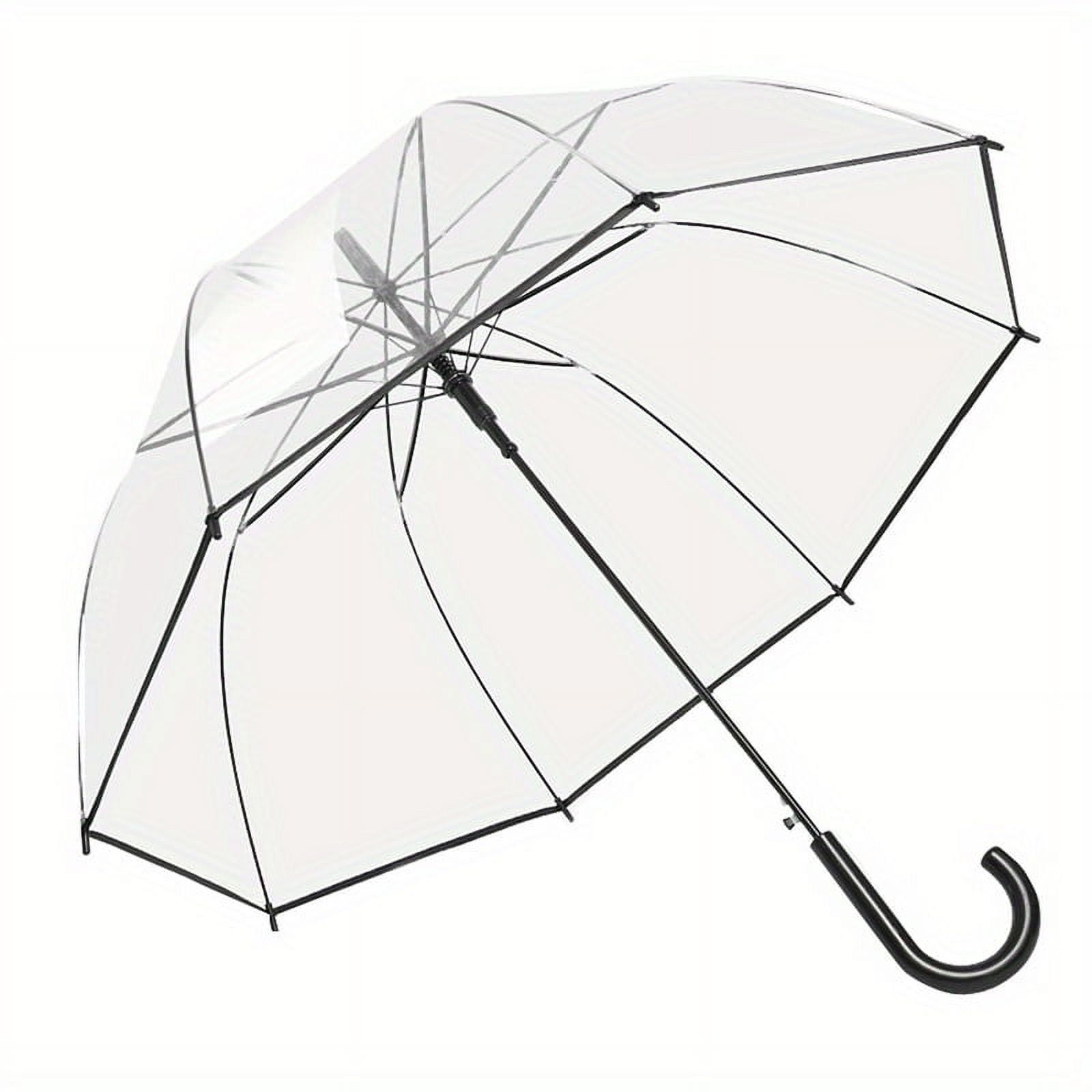 1 Pack Clear Dome Bubble Umbrella - See-Through, Rain & Windproof, Automatic Open, 47-Inch Wide Canopy - Perfect for Weddings, Prom, Graduation, Outdoor Events, Men, Women, All Ages