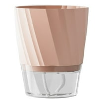 1 Pack Clear Self Watering Planters ,4.7Inch Wicking Flower Pots ,Plastic African Violet Pots with Watering Bottle Modern Decorative Planter for House Plants ,Herbs ,Indoor Plants(Pink)