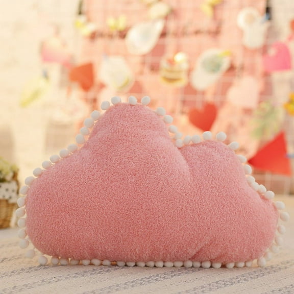 1 Pack Cloud Throw Pillows Stuffed Cushion Decorative Plush Pillow Pink Cloud Pillow for Bedroom Room Bed