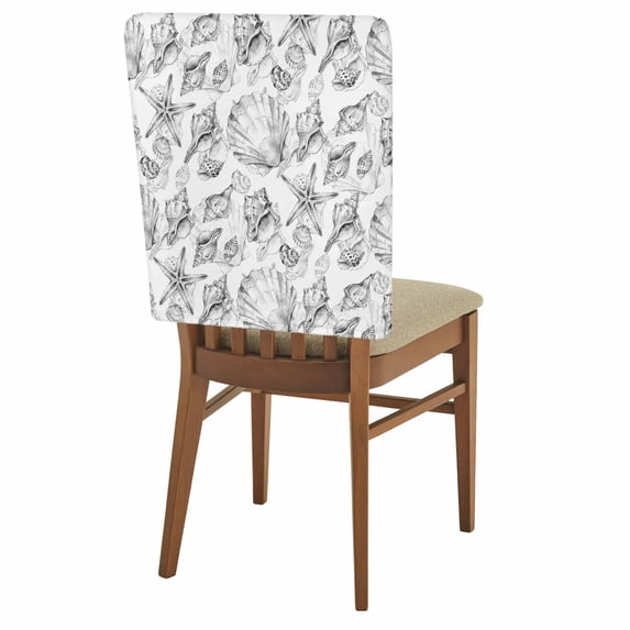 1 Pack Coastal Seashell Chair Back Covers Summer Nautical Gray Shell ...