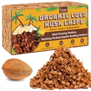 1 pack Coco Husk Chips- 100% Organic Coconut Coir Chips Brick Potting Soil Mix with Low EC & PH Balance, Compressed Coconut Substrate Coco Chips Mulch Medium for Garden, Flowers, Plants
