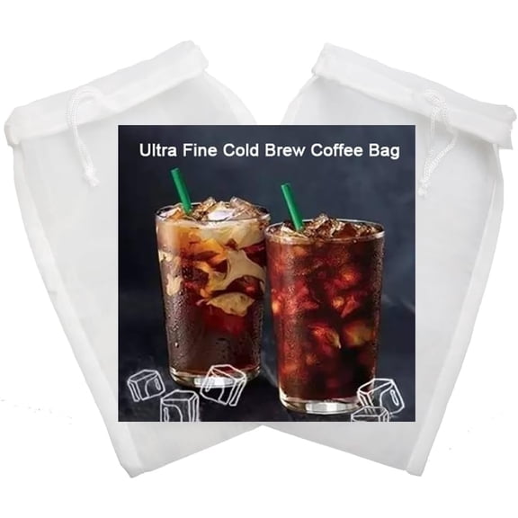 1 Pack Cold Brew Coffee Bag,120 Micro Food Grade Nylon Ultra Fine Mesh, 8.6x5 inch Reusable Cold Brew Coffee Filter with Seamless Bottom, Coffee Maker