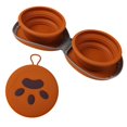 thumbnail image 1 of 1 Pack Collapsible Silicone Double Pet Bowl, 2-in-1 Portable Food & Water Separate Feeding Bowl, Foldable Travel Bowl for Dogs & Cats, 1 of 8