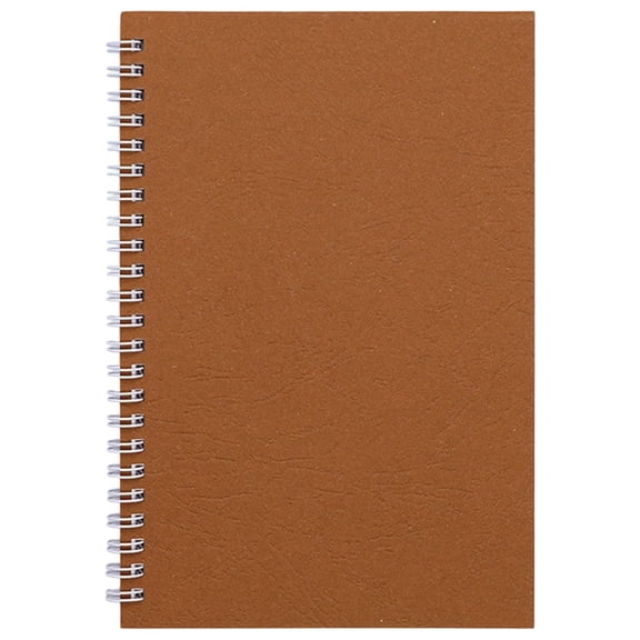 1 Pack College Ruled Notebook, Hardcover Black Cover Spiral Notebook, Memo Notepad Sketchbook, Office Business Diary Spiral Book Journal, 8 X 5.5 Inch(Coffee)