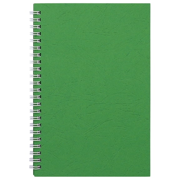1 Pack College Ruled Notebook, Hardcover Black Cover Spiral Notebook, Memo Notepad Sketchbook, Office Business Diary Spiral Book Journal, 8 X 5.5 Inch(Green)