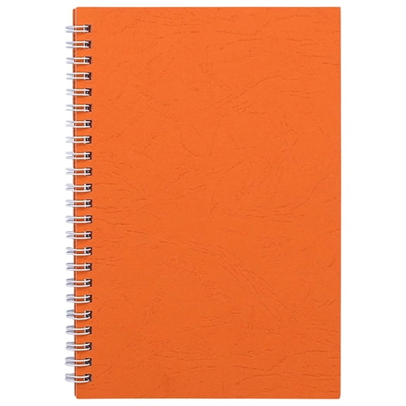 1 Pack College Ruled Notebook, Hardcover Black Cover Spiral Notebook, Memo Notepad Sketchbook, Office Business Diary Spiral Book Journal, 8 X 5.5 Inch(Orange)