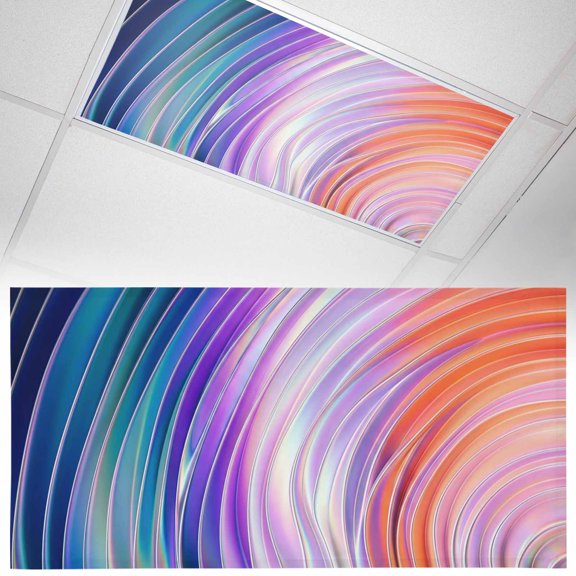 1 Pack Color Ripples Fluorescent Light Covers for Ceiling Lights Abstract Modern Pink Red Purple Gradient Light Streaks Magnetic Ceiling Light Covers Overhead Light Filters for Office Classroom Home