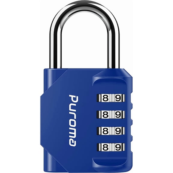 1 Pack Combination Lock for Locker 4 Digit Outdoor Waterproof Padlock for School, Gym, Sports, Fence, Toolbox, Gate, Case, Outdoor, Hasp Storage, Cabinets (Blue)